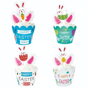 Andere feestelijke feestbenodigdheden 24 stks gelukkige paas cupcake wrapper met cake toppers ei bakdecoratie kinderen verjaardagsfeestje andere ot andere o