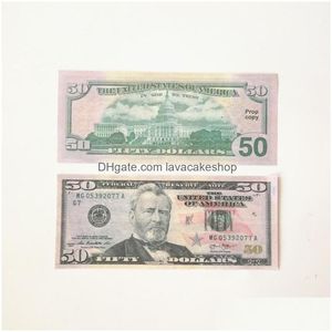 Autres fournitures de fête de fête 3Pack Fake Money Banknote 5 10 20 50 100 200 US Dollar Euros Réaliste Toy Bar Props Monnaie Film F Dhqc7T49T