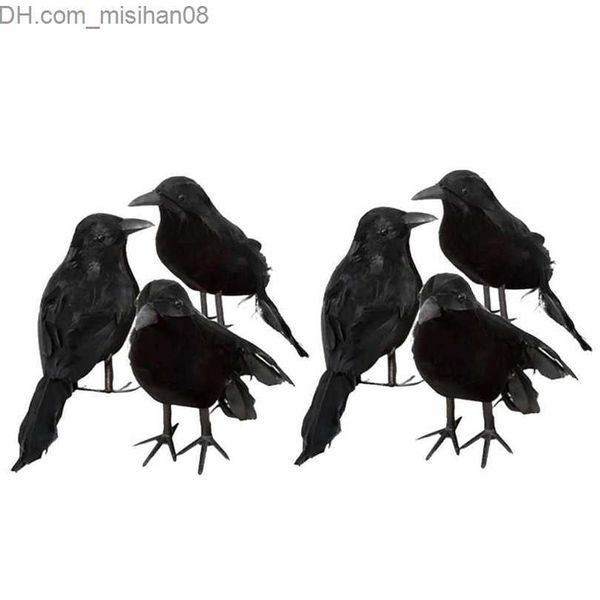 Autres fournitures de fête de fête 3PCS Halloween Corbeau Faux Oiseaux Jouets Corbeaux Prop Déguisement Accessoires De Décoration Simulation Artificielle Modèle Animal Noir 220817 Z230630