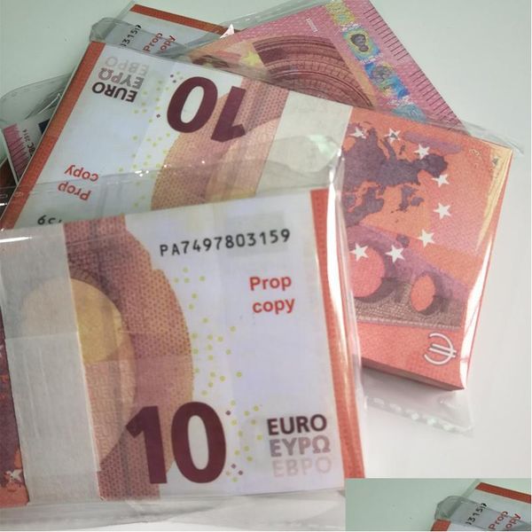 Autres fournitures de fête festives 50% Taille Bar Props Coin Simation 10 20 50 100 Euro Faux Monnaie Jouet Film Filming Pratique Billets de banque Dhxu9