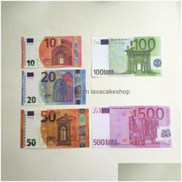 Autres fournitures de fête festives 50 Taille Film Props Jeu Euro Dollar Contrefaçon Monnaie 10 20 100 200 500 Valeur faciale Faux Argent Jouet Dhvxu5B6Q