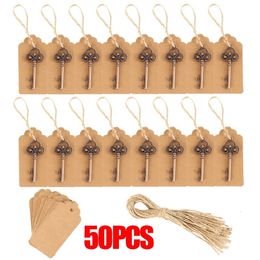 Autres fournitures de fête festive 50pcs clé décapsuleur chaîne métal vin bière cadeaux de mariage pour les invités faveurs souvenir cadeau 230206