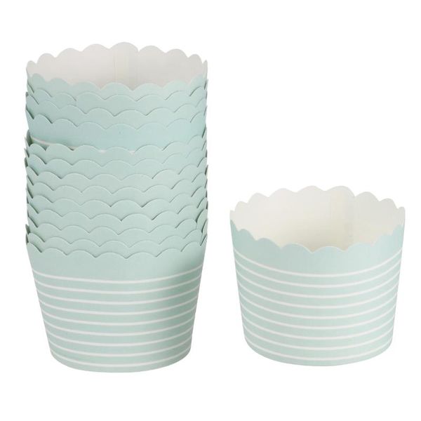 Otros suministros festivos para fiestas 50 Uds. Mini vasos de papel para pasteles tazones desechables para magdalenas y magdalenas para hornear bodas cumpleaños (base verde y