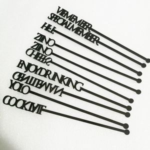 Autres fournitures de fête de fête 50pcs personnalisé Swizzle Sticks Cocktail Nom Boisson Agitateurs Table Place Carte Cadeau de mariage Baby Shower Décor 230504