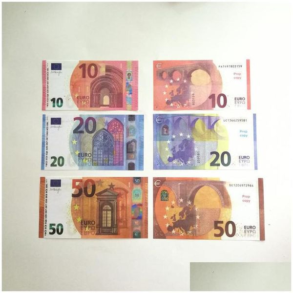 Autres fournitures de fête de fête 5pack faux billets de banque 5 10 20 50 100 dollars américains euros réalistes barres de jouets accessoires de monnaie euro F Dhy1W