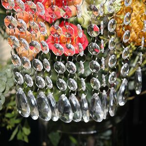 Autres fournitures de fête de fête 60 cordes de 17 5 cm acrylique larme cristal pendentif transparent guirlande rideau lustre décoration de mariage 230209