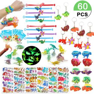 Autres fournitures de fête de fête 60pcs Dinosaur Faveurs Enfants Cadeau d'anniversaire Mini Jouet Cadeaux de Noël Cadeaux Invités Garçon Goodie Sac Pinata Fillers 230206