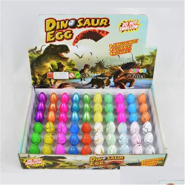 Autres fournitures de fête festives 60pcs Festives gonflables magiques éclosant des œufs de dinosaure ajouter de l'eau en croissance des œufs de Dino enfant enfant éducatif Dhavu