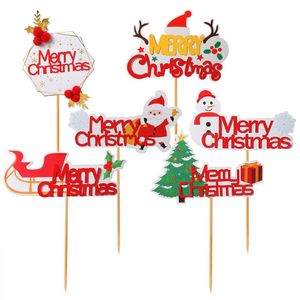 Andere feestelijke feestartikelen 6 stks Kerst Elementen Design Cake Topper Picks Decoraties