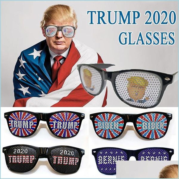 Otros suministros festivos para fiestas 9 estilos Presidente Donald Gafas divertidas Elección Mantenga a Estados Unidos Gran bandera de EE. UU. Gafas de sol patrióticas Fiesta Dhnis