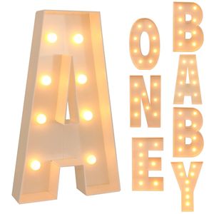 Otros suministros festivos para fiestas 91 5 cm LED Light Letter Frame Box Baby Shower Boy Girl One Love Grad Nombre de Navidad Globo Relleno Cumpleaños Decoración de boda 231207