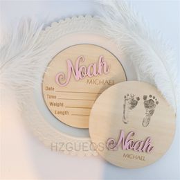 Autres fournitures de fête festives Un ensemble de noms personnalisés Annonce de naissance Signe 3D en bois Personnalisé Hôpital né Arrivée Bébé Hello World P o Prop 230508