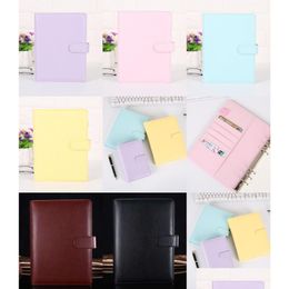 Autres fournitures de fête de fête A6 8 couleurs Creative étanche Arons Binder Main Ledger Notebook Shell Bloc-notes à feuilles mobiles Journal Stat Dhjpi