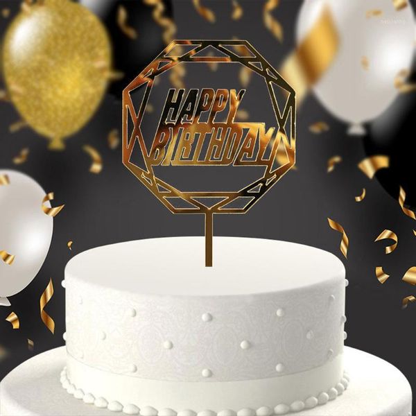 Autres fournitures de fête festive Acrylique Joyeux anniversaire Cake Topper Cuisson Décor Dessert Cupcake Outils de décoration pour la décoration de mariage Lovel