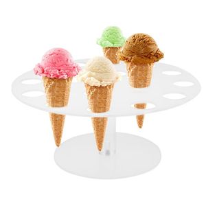 Andere feestelijke feestartikelen Acryl Ice Cream Cone Holder Transparant Cupcake Dessert Display Stand for Wedding Birthdays Home Acc