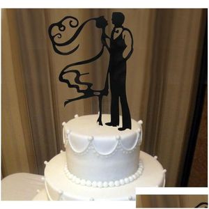 Otros suministros festivos para fiestas Acrílico La novia Novio Decoraciones divertidas para pasteles de boda Decoración personalizada Topper Oh011 94Jt5 Dro Otxr7