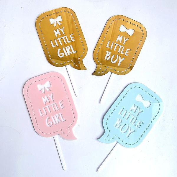 Otros suministros festivos para fiestas Baby Girl acrílico Topper para tarta de feliz cumpleaños My Litter Boy para niños decoraciones ducha