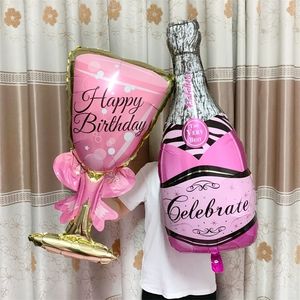 Autres fournitures de fête de fête Big Helium Balloon Champagne Goblet Décorations d'anniversaire de mariage Adultes Enfants Ballons Globos Event 221010