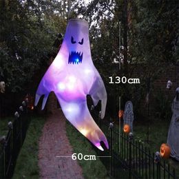 Andere feestelijke feestbenodigdheden Big Size Led Halloween Outdoor Light Battery Power Skeleton Ghost Horror Grimace Gloeiende Props Decoratie 220826