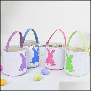 Autres fournitures de fête festive toile panier de Pâques oreilles de lapin bonne qualité sacs de Pâques pour enfants cadeau seau dessin animé lapin Carring E Otcqy