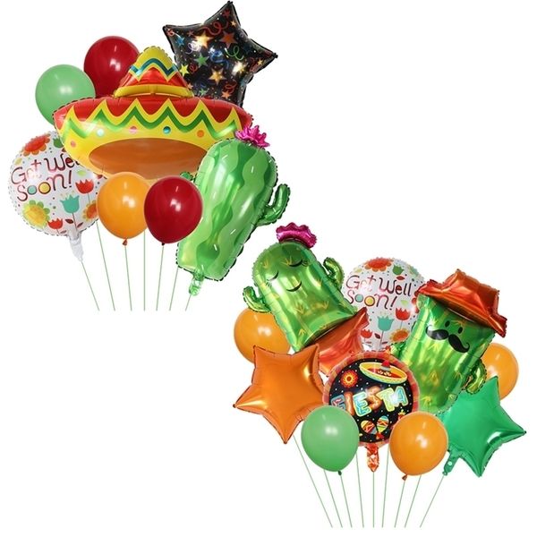 Autres fournitures de fête festives Ballons de carnaval Set Cactus Chapeau mexicain Globo Let's Avocado Fiesta Thème Anniversaire Baby Shower Décorations Enfants Jouets Cadeaux 220922