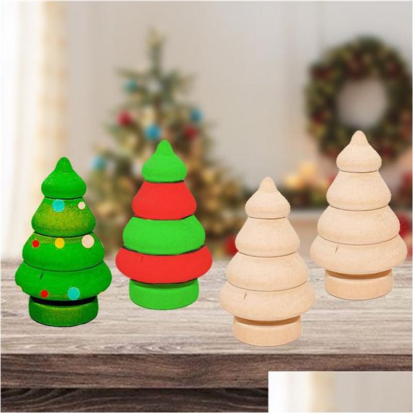 Otros suministros para fiestas festivas Muñecos de troncos para niños Figuritas de madera Decoración de Navidad Artesanía / Pintura de bricolaje para niños Árboles Muñeco de nieve C Dhwzn