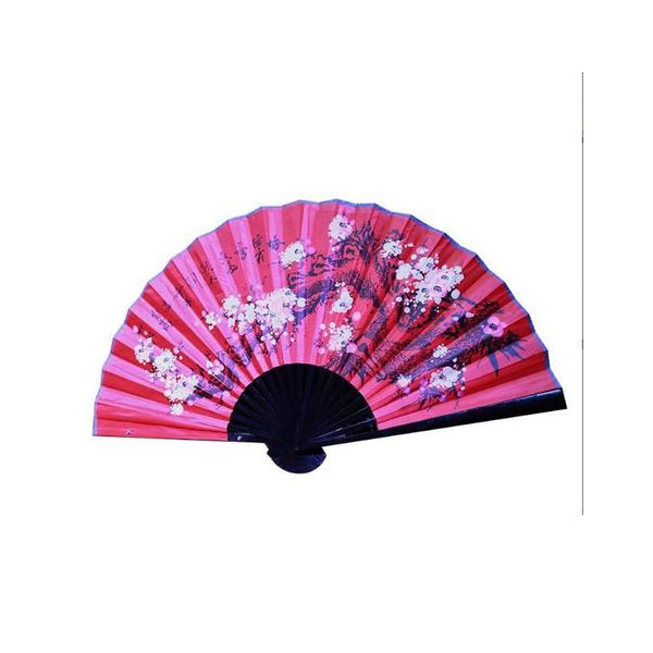 Otros suministros festivos para fiestas Artesanía china Seda Floral Priting Abanico de mano plegable hecho a mano 20 piezas Mucho Mti Color Boda Baile Dhzaf