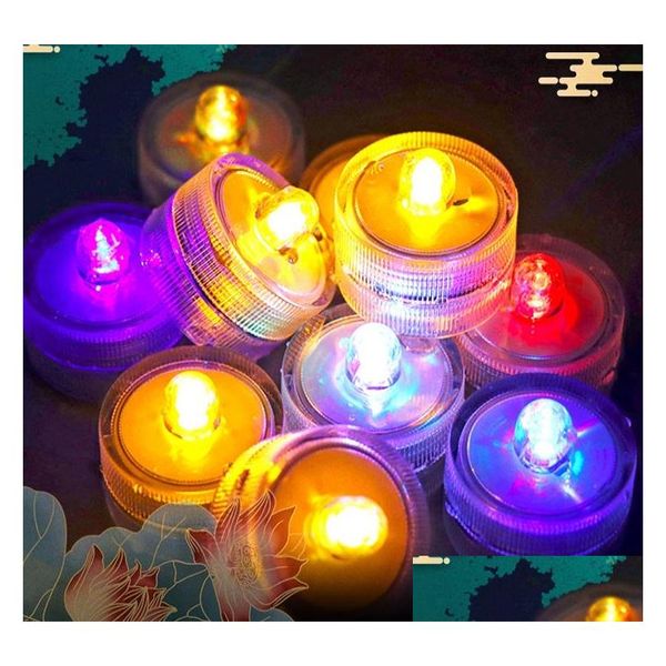 Otros suministros festivos para fiestas Decoraciones navideñas Flash Vela electrónica LED Colorf Velas en forma de corazón Lámpara de pecera Romántica Dhwgi