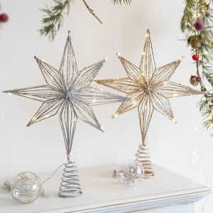 Autres fournitures de fête festives Décorations d'arbre de Noël Star LED Lampes lumineuses Décorations pour les ornements Année 2024 Festival 231017