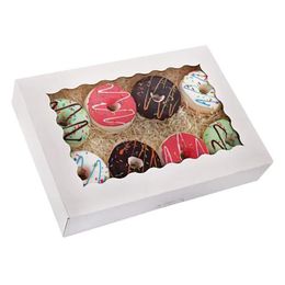 Autres fournitures de fête de fête Papier de fenêtre transparent Aron Donut Cookie Candy Dessert Pâtisserie Boîte-cadeau Conteneur pour mariage Noël Bi Dh0Mb