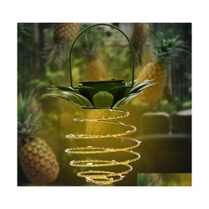 Andere feestelijke feestbenodigdheden Colorf Led Light Night Night Pineapple Solar Lights Waterproof Garden Hangen Lamp Fairy Art Home Decoratio DHBCA