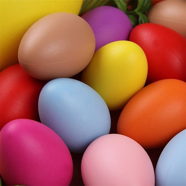 Autres fournitures de fête festive Oeuf de Pâques coloré 40 60mm Plastique peint bricolage sans lanière Décoration de la maison Jouets faits à la main pour enfants Cadeaux pour enfants G 220922