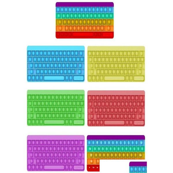 Autres fournitures de fête festives Clavier d'ordinateur Push Bubbles Jouets Sangles de téléphone portable Adt Relief Finger Jeux pour animaux de compagnie Pad Colorf Math Num Dh5Rt