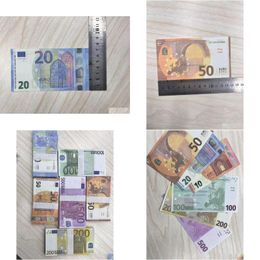 Otros suministros de fiesta festivos copia dinero real 12 tamaño falso falso billet billete 10 20 50 100 200 200 dólares euros euros libra e homefaver dh87g
