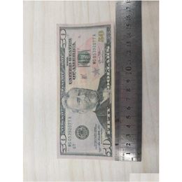Otros suministros de fiesta festivos copia dinero real de 12 tamaño de dólar estadounidense falsificación de pis de joyera atmósfera en la etapa de cumpleaños entrega dh9zn