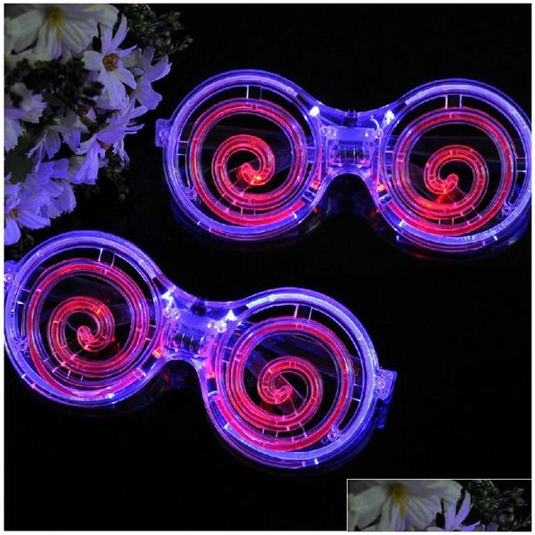 Autres fournitures de fête festives Creative LED Lunettes de lumière Lollipop Masque de verre clignotant pour enfants Halloween Festival de Noël Cadeau de Dhl6G