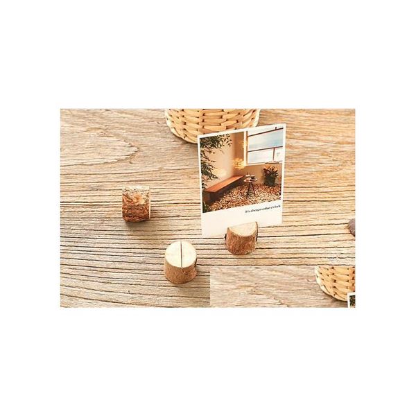 Autres fournitures de fête festives Creative Wood Place Card / PO Numéro Nom Titulaire pour Vintage Rustique Baby Shower Table de mariage Decorati Dhsej