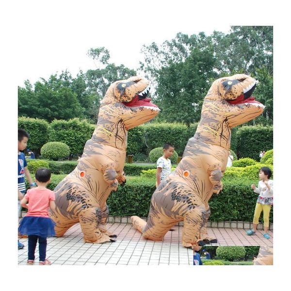 Altre forniture per feste festive Dhs Trex Giocattoli gonfiabili all'aperto 220Cm Nt Adt Bambini Dinosauro Abiti Cosplay Natale Halloween Pro Dhhw5