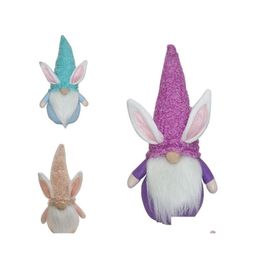Andere feestelijke feestbenodigdheden Easter Bunny Gnome Gezichtsloze Dwarf Doll Plush Rabbit Holiday Table Decoratie Home Drop Delivery Garden DHQ1Z