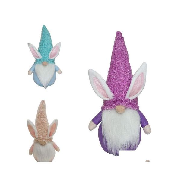 Otros suministros festivos para fiestas Conejito de Pascua Gnomo Muñeca enana sin rostro Conejo de peluche Decoración de mesa de vacaciones Accesorios para el hogar Drop De Dhkz6