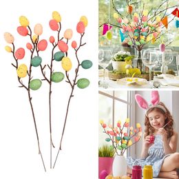 Andere feestelijke feestbenodigdheden Paase eierboomtak kleurrijk schilderen schuim bloem nep plant diy decoratie bruiloft festival home vase decor 220922