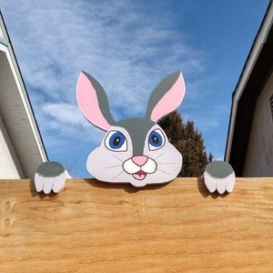 Andere feestelijke feestartikelen Paashek Bunny Peeker Decoratie voor parkeergelegenheid S buiten festiviteit Gossip Garden Yard Decor 220922