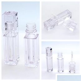 Otros suministros de fiestas festivas tubos de brillo de labios vacíos 5.5 ml de forma hexágono cuadrada contenedor de bálsamo transparente organizar lápiz labial botar bott dhrqi