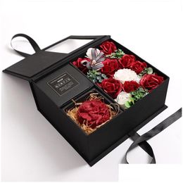 Otros suministros para fiestas festivas Jabón eterno Rosa en caja Flores preservadas Conjunto para suministros festivos Madres Romántico Día de San Valentín Dro DHP5B