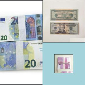 Autres fournitures de fête festives Fake Money Banknote 10 20 50 100 200 US Dollar Euros Réaliste Toy Bar Props Copie Devise Film Faux DhurkRPAECOX5