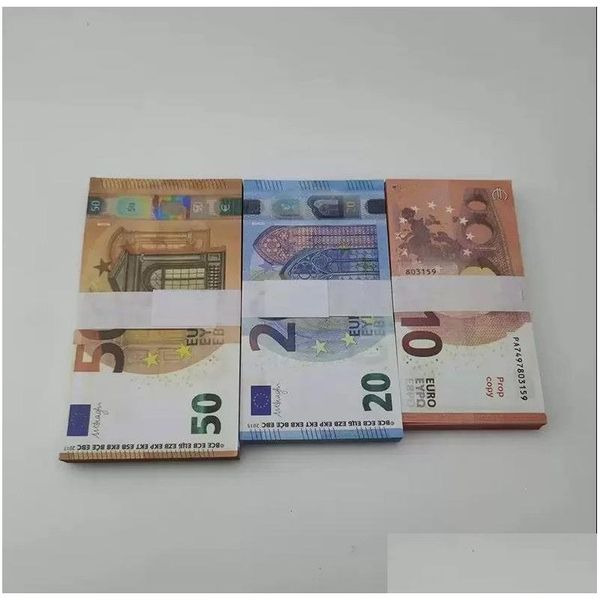 Autres fournitures de fête festives Fake Money Banknote 10 20 50 100 200 500 Euros Réaliste Toy Bar Props Copie Monnaie Film Faux-Bille Dhcy1