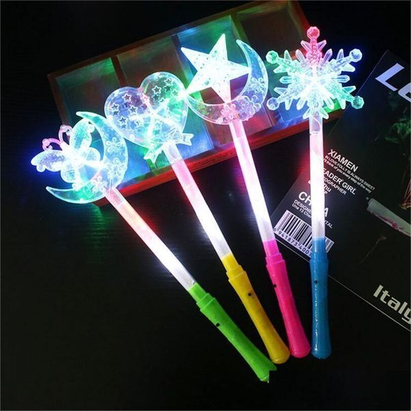 Otros suministros de fiesta festiva de la fiesta FISION CINCO STAR STAR STARE AMOR Butterfly Moon Electronic Light Led Snowflake Creative Gift Dhzah