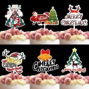 Autres fournitures de fête festives Cadeaux Cuisson de Noël Acrylique Gâteau Toppers Cupcake Picks Décor Joyeux Noël