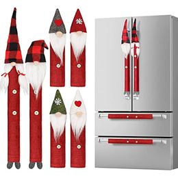 Andere feestelijke feestartikelen Gnome Kerst koelkasthandvathoezen set van 8 schattige Zweedse Tomte keukenapparaat magnetronschotel 230907
