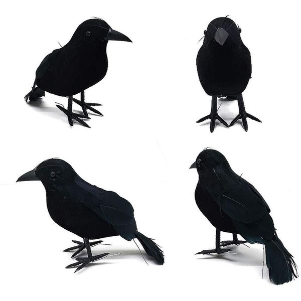 Autres fournitures de fête de fête Halloween corbeau artificiel oiseau noir corbeau accessoires d'horreur simulation faux animal effrayant jouets 220922